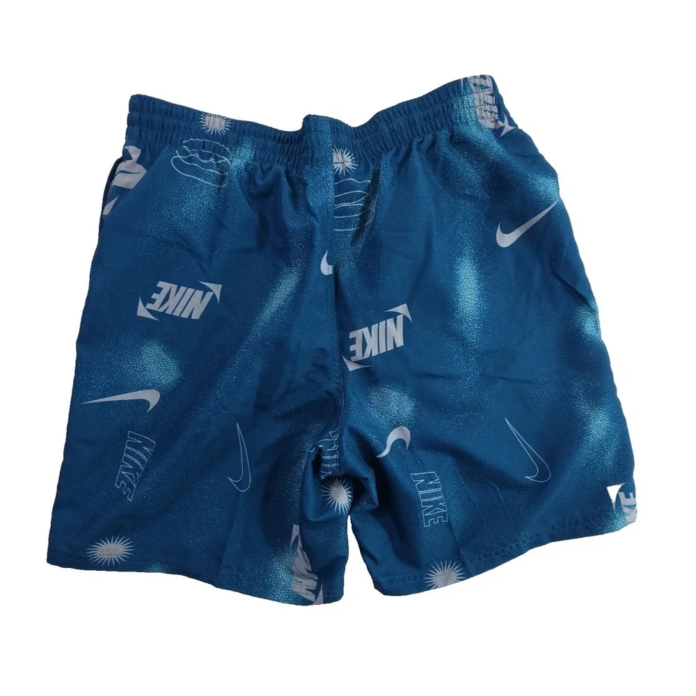 Nike Men S Swim Trunks Aqua Blue Multi Print 7